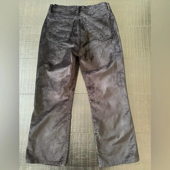 Lucky Brand Womens Size 12/31 Black Velour Jeans High Rise Crop Mini Boot - Picture 3 of 7